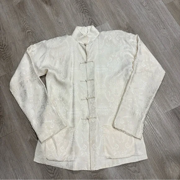 SHANGHAI TANG WHITE  SILK LINING WOMENS JACKET SIZE US 10 - Picture 2 of 8